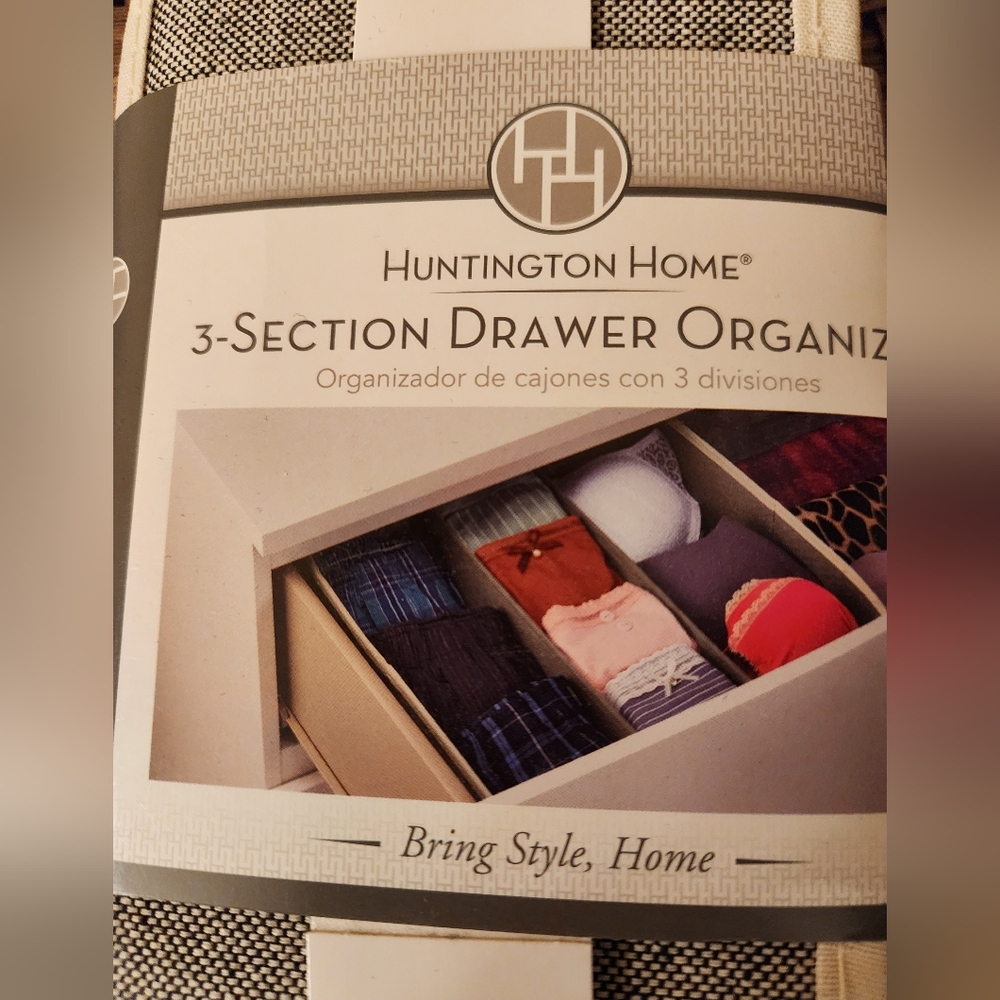 Huntington Home 3-Section Drawer Organizer - Gray